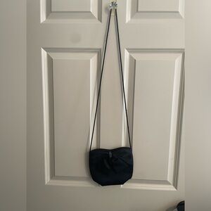 Black Satiny bag with Rhinstones and bow